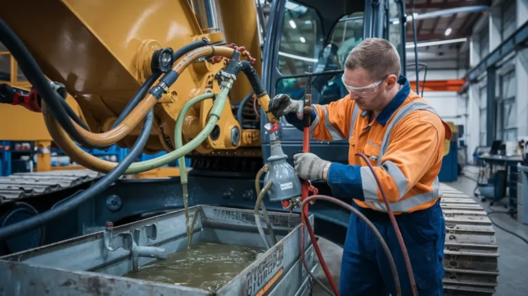 Czyszczenie układu hydraulicznego koparki